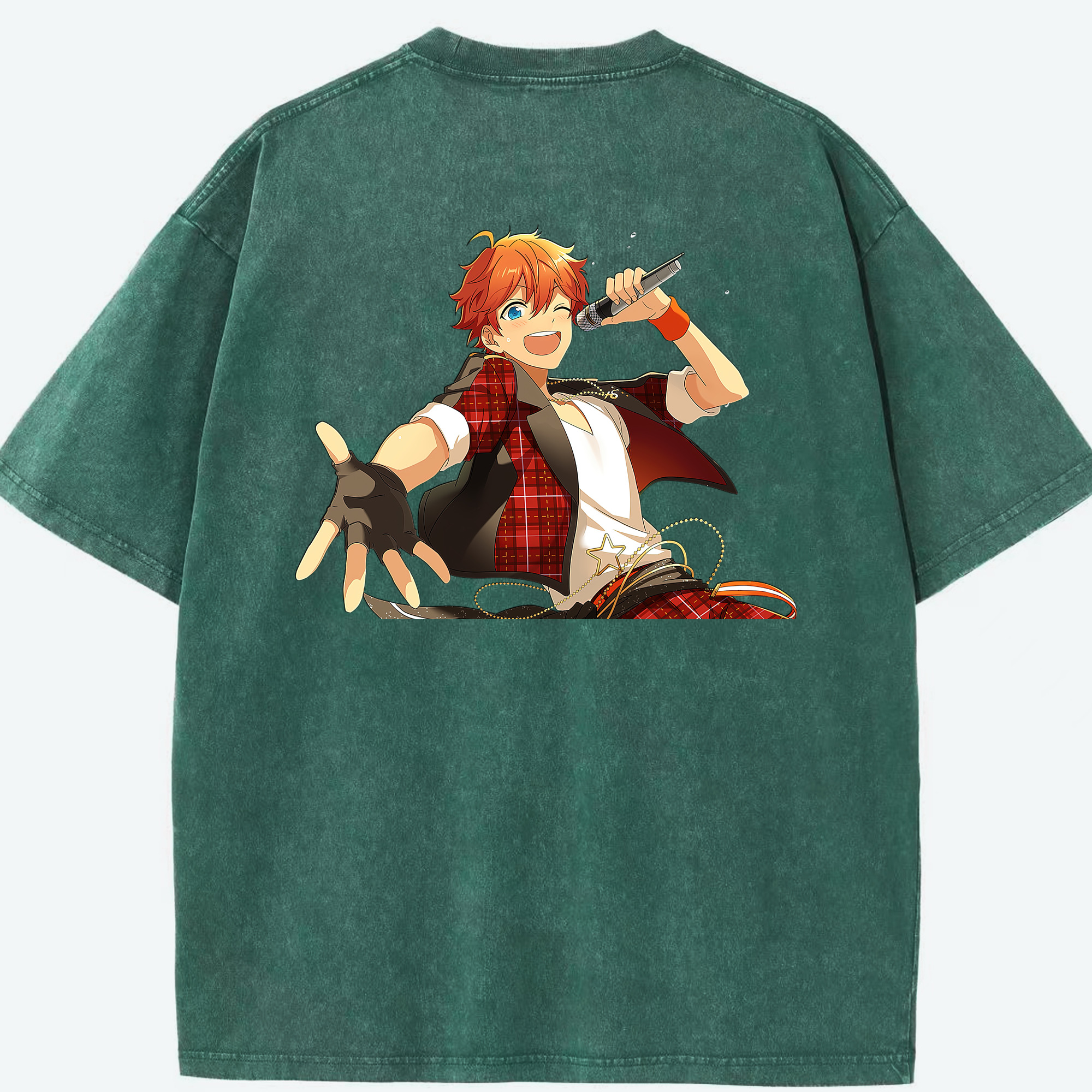 （画像用） あんさんぶるスターズ! Ensemble Stars 綿100% ヴィンテージ風 半袖Tシャツ（背面プリント）